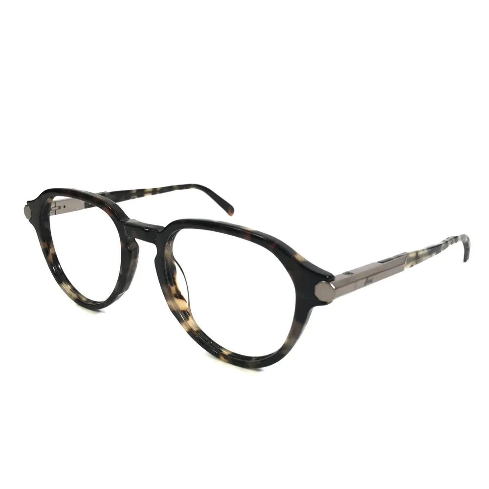 Brioni Eyeglasses Frames BR0079O 004 Tortoise Silver Round Full Rim 51-20-145